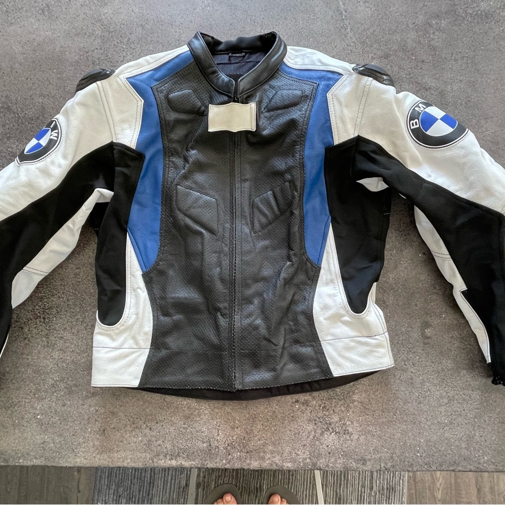 BMW Men's Black, Blue, and White Performance Jacket
